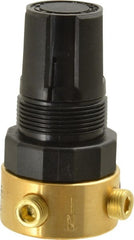 Parker - 1/8 NPT Port, Brass Miniature Regulator - 2 to 125 psi Range, 300 Max psi Supply Pressure, 1/8" Gauge Port Thread, 1-1/2" Wide x 2.87" High - Exact Tooling