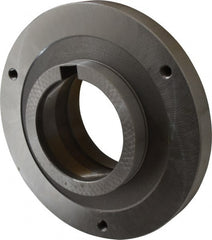 Bison - Adapter Back Plate for 8" Diam Self Centering Lathe Chucks - L-1 Mount, 4-1/8" Through Hole Diam, 6.93mm ID, 7.87" OD, 0.79" Flange Height, Steel - Exact Tooling