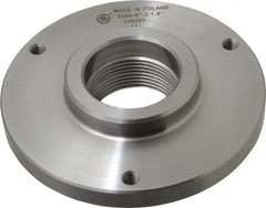 Bison - Adapter Back Plate for 6-1/4" Diam Self Centering Lathe Chucks - 2-1/4 - 8 Mount, 2.26" Through Hole Diam, 3.385mm ID, 38139" OD, 0.59" Flange Height, Steel - Exact Tooling