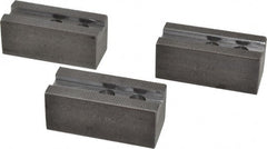 H & R Manufacturing - 8" Chuck Capacity, 1.5mm x 60° Serrated Attachment, Square Soft Lathe Chuck Jaw - 3 Jaws, Steel, 1" Btw Mount Hole Ctrs, 3-1/2" Long x 1-1/2" Wide x 1-1/2" High, 0.551" Groove, 12mm Fastener - Exact Tooling