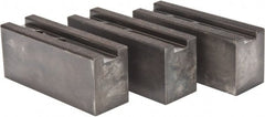 Value Collection - 10 to 11" Chuck Capacity, 1.5mm x 60° Serrated Attachment, Square Soft Lathe Chuck Jaw - 3 Jaws, Steel, 1.1811" Btw Mount Hole Ctrs, 4.33mm Long x 1.574" Wide x 1.574" High, 0.6299" Groove, 12mm Fastener - Exact Tooling