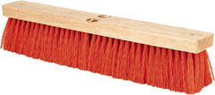 PRO-SOURCE - 18" Heavy Duty Synthetic Push Broom - 4" Bristle Length, Wood Block, Threaded Handle Connection - Exact Tooling