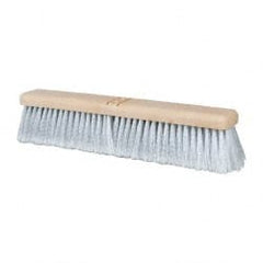 PRO-SOURCE - 18" General Purpose Polypropylene Push Broom - 3" Bristle Length, Plastic Block, Bolt-On Handle Connection, Handle Sold Separately - Exact Tooling