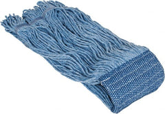 PRO-SOURCE - 5" Blue Head Band, X-Large Blended Fiber Loop End Mop Head - 4 Ply, Clamp Jaw Connection, Use for General Purpose - Exact Tooling