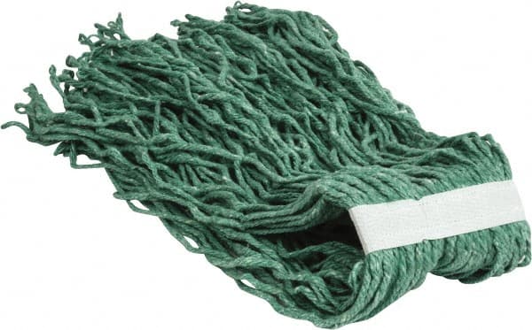 PRO-SOURCE - 1-1/4" White Head Band, Large Blended Fiber Cut End Mop Head - 4 Ply, Clamp Jaw Connection, Use for General Purpose - Exact Tooling