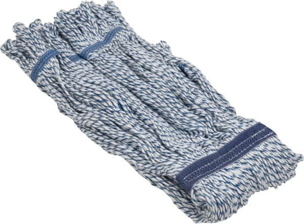 PRO-SOURCE - 1-1/4" White Head Band, Small Synthetic Loop End Mop Head - 4 Ply, Clamp Jaw Connection, Use for Finishing - Exact Tooling