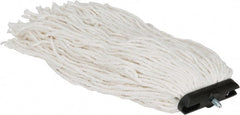 PRO-SOURCE - 1" White Head Band, Large Rayon Cut End Mop Head - 4 Ply, Screw On Connection, Use for Heavy Duty Floor Cleaning - Exact Tooling