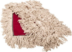 PRO-SOURCE - 36" Long x 3-1/2" Wide Yarn Blend Dust Mop Head - Snap-On, Red, Looped Head, Launderable - Exact Tooling