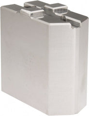 Masterman & Kovil - 6" Chuck Capacity, Tongue & Groove Attachment, Square Soft Lathe Chuck Jaw - 1 Jaw, Aluminum, 1-1/2" Btw Mount Hole Ctrs, 3mm Long x 1-1/2" Wide x 3" High, 5/16" Groove - Exact Tooling