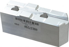 Masterman & Kovil - 10" Chuck Capacity, Tongue & Groove Attachment, Square Soft Lathe Chuck Jaw - 1 Jaw, Aluminum, 2-1/8" Btw Mount Hole Ctrs, 4.6mm Long x 1-1/2" Wide x 2" High, 1/2" Groove - Exact Tooling