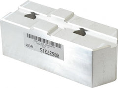 Masterman & Kovil - 12" Chuck Capacity, Tongue & Groove Attachment, Square Soft Lathe Chuck Jaw - 1 Jaw, Aluminum, 2-1/2" Btw Mount Hole Ctrs, 5.1mm Long x 2" Wide x 2" High, 1/2" Groove - Exact Tooling