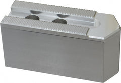 Masterman & Kovil - 8" Chuck Capacity, 1.5mm x 60° Serrated Attachment, Square Soft Lathe Chuck Jaw - 3 Jaws, Aluminum, 0.984" Btw Mount Hole Ctrs, 4mm Long x 1-1/2" Wide x 2" High, 0.551" Groove, 12mm Fastener - Exact Tooling