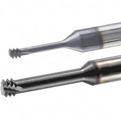 Iscar - #5-40 UNC, 0.0965" Cutting Diam, 3 Flute, Solid Carbide Helical Flute Thread Mill - Internal Thread, 9.6mm LOC, 58mm OAL, 6mm Shank Diam - Exact Tooling