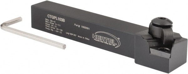 Hertel - CTGP, Left Hand Cut, 5/8" Shank Height x 5/8" Shank Width, Positive Rake Indexable Turning Toolholder - 4-1/2" OAL, TP..32. Insert Compatibility, Series Clamp Type - Exact Tooling