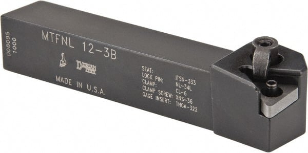 Dorian Tool - MTFN, Left Hand Cut, 3/4" Shank Height x 3/4" Shank Width, Negative Rake Indexable Turning Toolholder - 4-1/2" OAL, TN..32. Insert Compatibility, Series Multi-Option - Exact Tooling