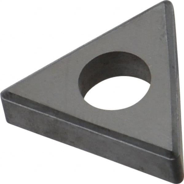 Made in USA - 1/2" Inscribed Circle, Triangle Shim for Indexables - Carbide, 3/16" Thick, ITSN Shim Style, Negative Rake, Left Hand Cut - Exact Tooling