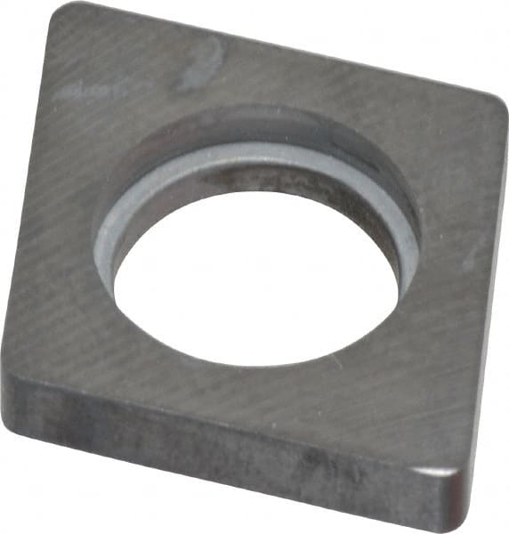 Made in USA - 3/4" Inscribed Circle, Diamond (Shape) Shim for Indexables - Carbide, 3/16" Thick, ICSN Shim Style, Negative Rake, Left Hand Cut - Exact Tooling