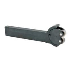 Knurlcraft - Neutral Cut, Diamond & Straight, 1/2" Wide 1-1/8" High x 5-1/4" Long Rectangle Shank, Self Centering Bump Knurlers - 2 Knurls Required (Included), 3/4" Diam x 3/8" Wide Face, 1/4" Hole Diam, Series E - Exact Tooling