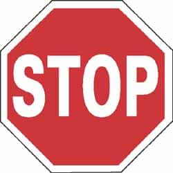 NMC - "Stop", 30" Wide x 30" High, Aluminum Stop & Yield Signs - 0.08" Thick, White on Red, Engineer Grade Reflectivity, Octagon, Post Mount - Exact Tooling