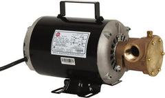 Jabsco - 1 Inch Inlet, 3/4 Hp, 23 Max GPM, Flexible Impeller Pump - 115/230 Volts, Nitrile Impeller - Exact Tooling