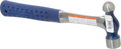 Estwing - 3/4 Lb Head Ball Pein Hammer - Steel Handle, 1-3/8" Face Diam, 11-1/8" OAL, Steel with Cushion Grip - Exact Tooling