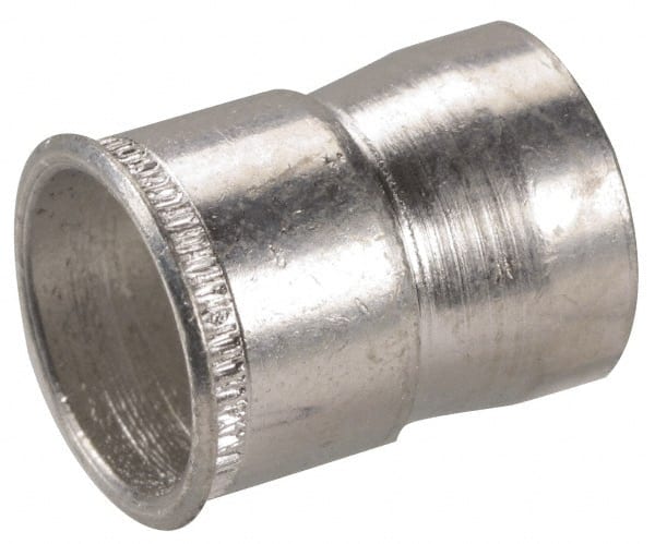 Made in USA - M6x1.00 Metric Coarse, Cadmium-Plated, Steel Knurled Rivet Nut Inserts - 0.76mm to 2.29mm Grip, 9.53mm Drill Size, 10.16mm Body Diam - Exact Tooling
