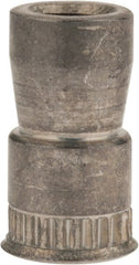 Made in USA - M3x0.50 Metric Coarse, Cadmium-Plated, Steel Knurled Rivet Nut Inserts - 0.76mm to 2.29mm Grip, 4.76mm Drill Size, 5.63mm Body Diam - Exact Tooling