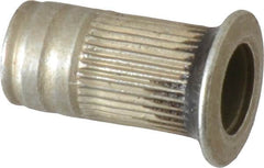 Made in USA - #10-24, 0.296 Insert Diam, 0.585" OAL, Sealed Head Open End Threaded Insert - 0.2969" Hole Diam, 0.415" Head Diam, 1008/1010 Steel, Clear Protective Coating & Zinc Yellow Dichromate Finish - Exact Tooling