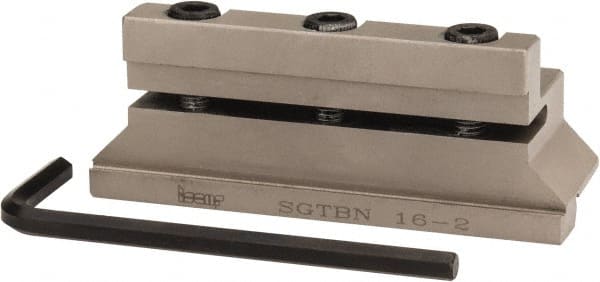 Iscar - Tool Block Style SGTBN, 19mm Blade Height, 76mm OAL, 30mm OAH, Indexable Cutoff Blade Tool Block - 16mm Shank Height, 16mm Shank Width, Reversible, Through Coolant, Series Self Grip - Exact Tooling
