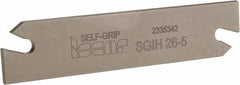 Iscar - 1.0236" Blade Height, 0.1575" Blade Width, 4.3307" OAL, Right Hand Cut, Double End Indexable Cut-Off Blade - SGIH Blade, Self Grip Series - Exact Tooling