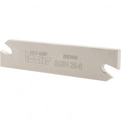Iscar - 1.0236" Blade Height, 0.2047" Blade Width, 4.3307" OAL, Right Hand Cut, Double End Indexable Cut-Off Blade - SGIH Blade, Self Grip Series - Exact Tooling