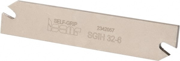 Iscar - 1.2598" Blade Height, 0.2047" Blade Width, 5.9055" OAL, Right Hand Cut, Double End Indexable Cut-Off Blade - SGIH Blade, Self Grip Series - Exact Tooling