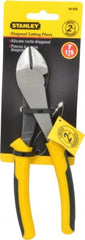 Stanley - 7" OAL, Cutting Pliers - 13/16" Jaw Length x 1-7/64" Jaw Width, Round Head, Thermo Plastic Elastomer (TPE) Handle - Exact Tooling
