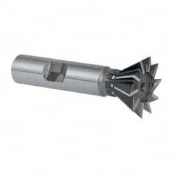 Keo - 1" Diam x 7/16" Width of Cut, 60° Included Angle, High Speed Steel Dovetail Cutter - 1/2" Shank Diam, 2-1/2" Overall Length, Weldon Flat, Uncoated - Exact Tooling