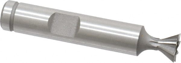 Keo - 3/8" Diam x 3/16" Width of Cut, 60° Included Angle, Cobalt Dovetail Cutter - 3/8" Shank Diam, 2-1/8" Overall Length, Weldon Flat, Uncoated - Exact Tooling