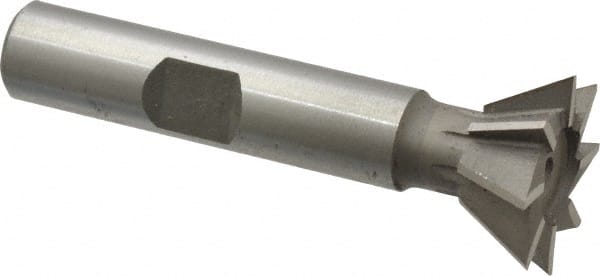 Keo - 3/4" Diam x 5/16" Width of Cut, 60° Included Angle, Cobalt Dovetail Cutter - 3/8" Shank Diam, 2-1/8" Overall Length, Weldon Flat, Uncoated - Exact Tooling