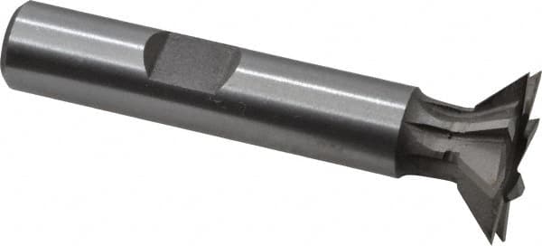 Keo - 3/4" Diam x 3/16" Width of Cut, 45° Included Angle, Cobalt Dovetail Cutter - 3/8" Shank Diam, 1-15/16" Shank Length, 2-1/8" Overall Length, Weldon Flat, Uncoated - Exact Tooling