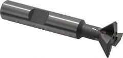 Keo - 3/4" Diam x 1/4" Width of Cut, 45° Included Angle, Carbide-Tipped Dovetail Cutter - 3/8" Shank Diam, 2-1/4" Overall Length, 0.02" Corner Radius, Weldon Flat, Uncoated - Exact Tooling