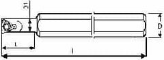 Carmex - Internal Thread, Left Hand Cut, 12mm Shank Width x 12mm Shank Height Indexable Threading Toolholder - 100mm OAL, 06IL Insert Compatibility, SI Toolholder - Exact Tooling