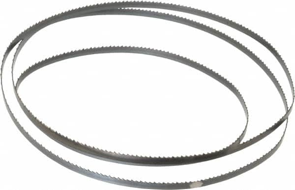 Starrett - 10 TPI, 4' 8-1/2" Long x 1/4" Wide x 0.025" Thick, Welded Band Saw Blade - Carbon Steel, Toothed Edge, Raker Tooth Set, Flexible Back, Contour Cutting - Exact Tooling