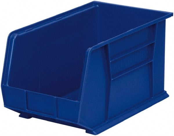 Akro-Mils - 60 Lb. Load Capacity, 18" Deep, Blue Polymer Hopper Stacking Bin - 10" High x 11" Wide x 18" Long - Exact Tooling