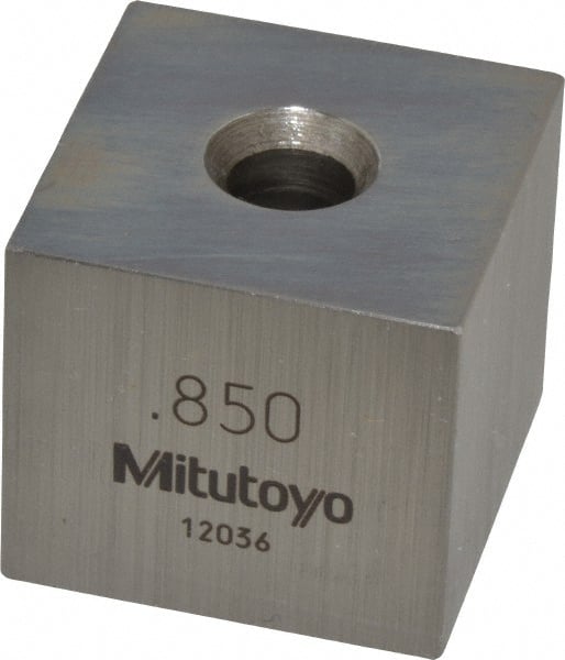 Mitutoyo - 0.85" Square Steel Gage Block - Accuracy Grade 0, Includes Certificate of Inspection - Exact Tooling
