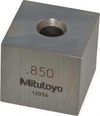 Mitutoyo - 0.85" Square Steel Gage Block - Accuracy Grade 0, Includes Certificate of Inspection - Exact Tooling