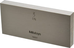 Mitutoyo - 3" Rectangular Steel Gage Block - Accuracy Grade 0, Includes Certificate of Inspection - Exact Tooling