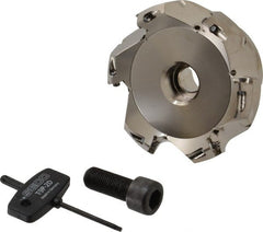 Seco - 3.15" Cut Diam, 1" Arbor Hole, 0.18" Max Depth of Cut, 45° Indexable Chamfer & Angle Face Mill - 6 Inserts, SE.. 09T3 Insert, Right Hand Cut, 6 Flutes, Through Coolant, Series R220.53 - Exact Tooling