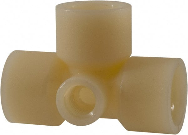 Green Leaf - 1/2 x 1/4" Nylon Plastic Pipe Tee - FIPT x FIPT x FIPT x FIPT End Connections - Exact Tooling