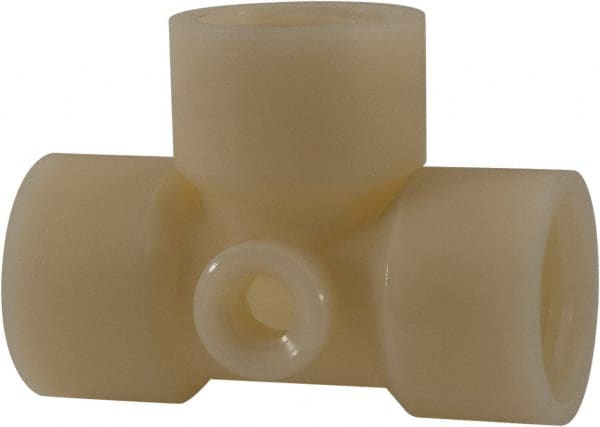 Green Leaf - 3/4 x 1/4" Nylon Plastic Pipe Tee - FIPT x FIPT x FIPT x FIPT End Connections - Exact Tooling