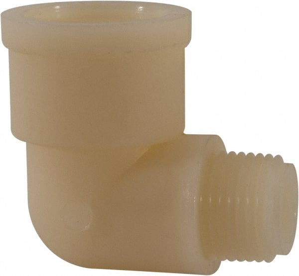 Green Leaf - 3/4 x 1/2" Nylon Plastic Pipe 90° Street Elbow - MIPT x FIPT End Connections - Exact Tooling