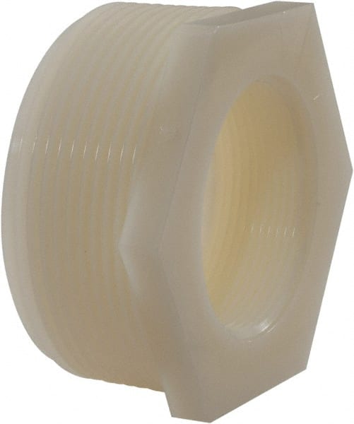 Green Leaf - 3 x 2" Nylon Plastic Pipe Reducer Bushing - MPT x FPT End Connections - Exact Tooling