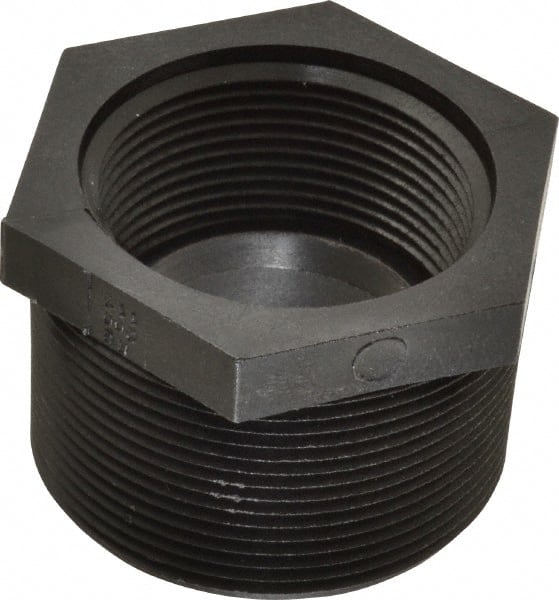 Green Leaf - 2 x 1-1/2" Polypropylene Plastic Pipe Reducer Bushing - MPT x FPT End Connections - Exact Tooling